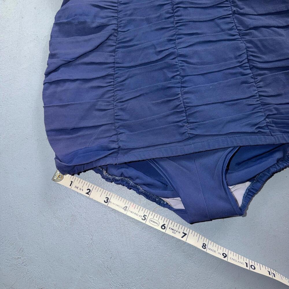 Alix Of Miami Rhinestone 1950s VTG Bathing Suit Swimsuit Hollywood Swim Wear Blu - Picture 7 of 16